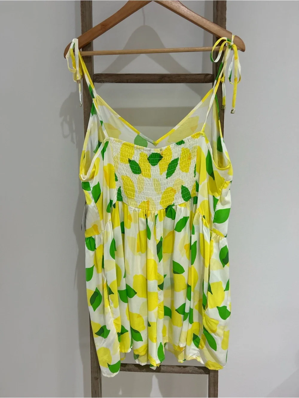 Kate Spade New York Lemon Print Romper Swim Coverup Size XL NWT Playful Beach